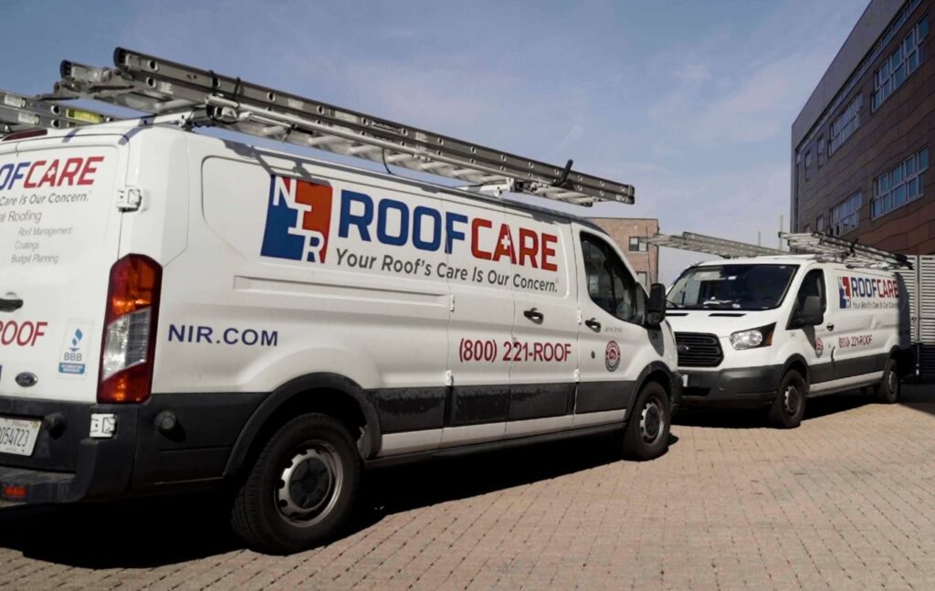 NIR Roof Care® vans for NIR Customer Portal page
